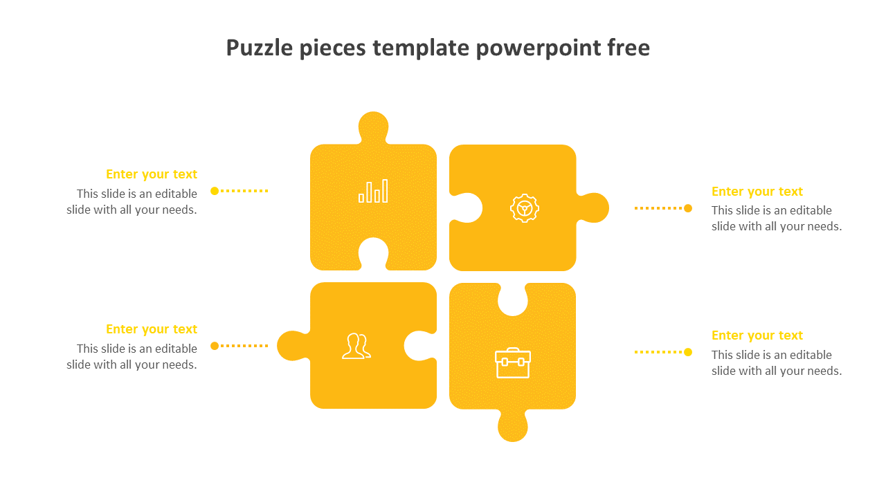 puzzle pieces template powerpoint free-yellow